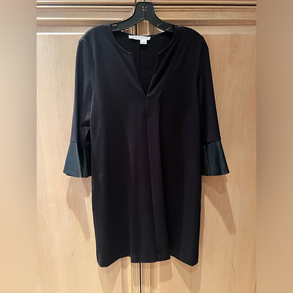 Melissa Nepton women’s small black bell sleeve dress date night cocktail classic